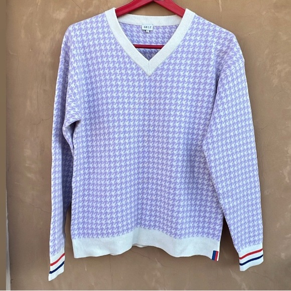 KULE Sweaters - KULE Houndstooth Lilac Preppy Feminine Sweater size Small